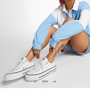 Womens 6.5 Chuck Taylor’s all star lift LEATHER platform